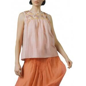 NEW THIERRY COLSON zuned top in pink